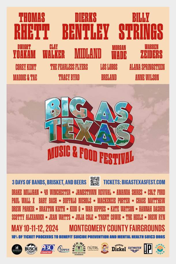 THOMAS RHETT BILLY STRINGS DIERKS BENTLY HEADLINE BIG AS TEXAS   Big As Texas 2024   Music Lineup 